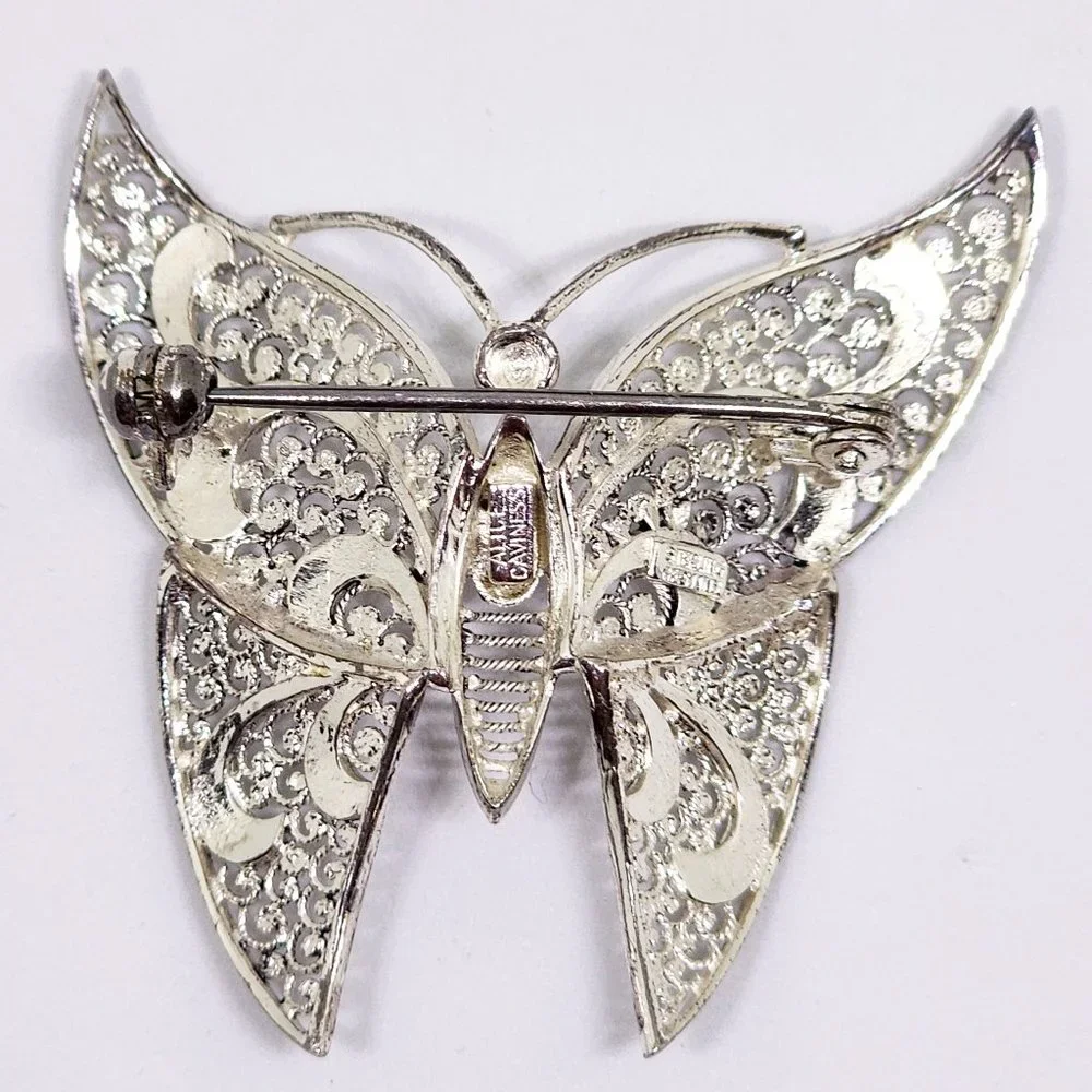 Vintage Sterling Silver ALICE CAVINESS Filigree Butterfly Germany Pin Brooch